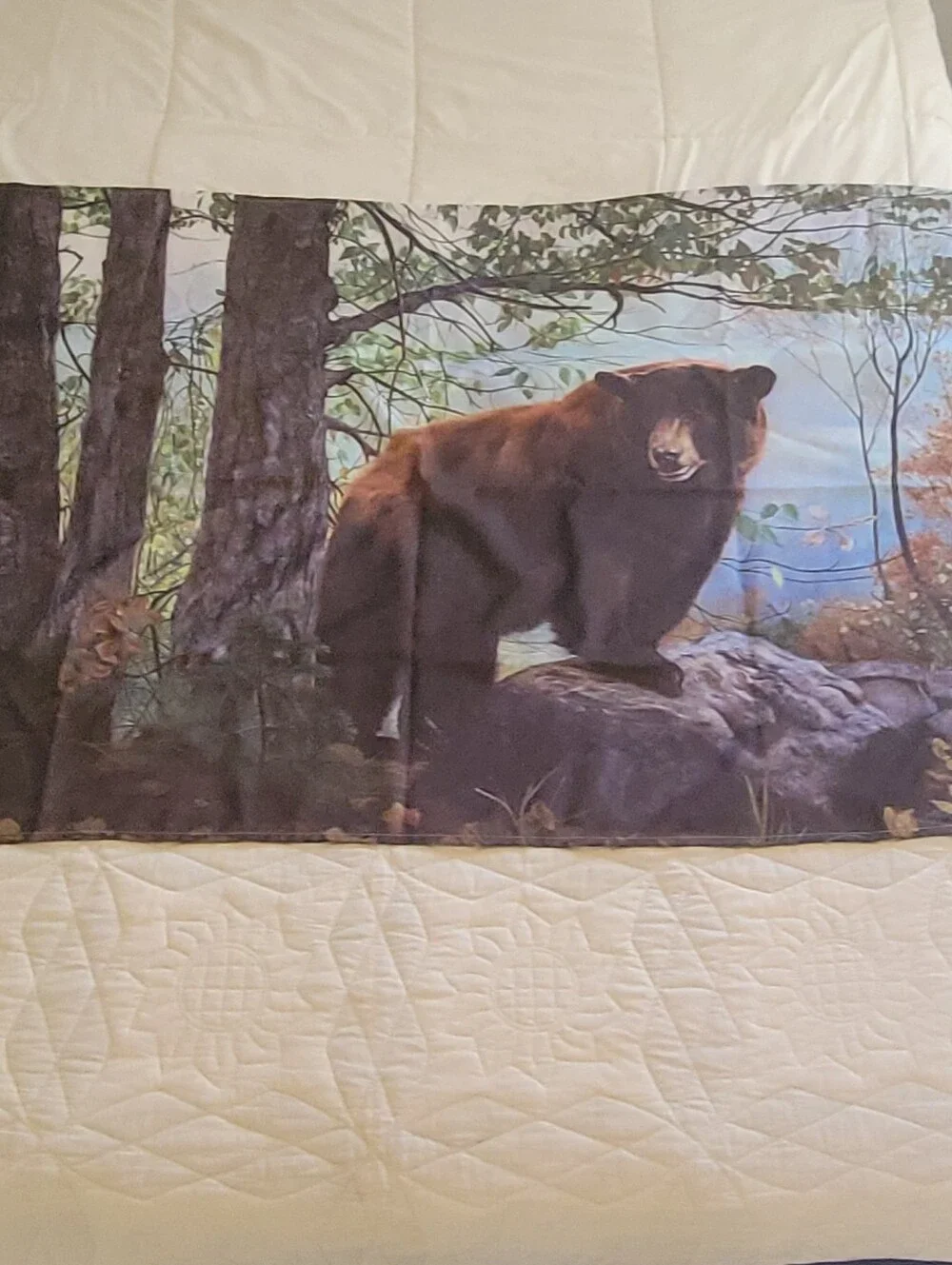 Bear aesthetic rustic farmhouse art decor wall hanging or table cover tapestry.